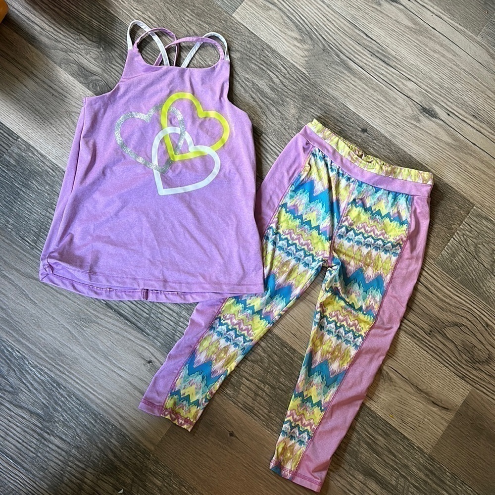 KidPik leggings & tank‎ set girls size large 12